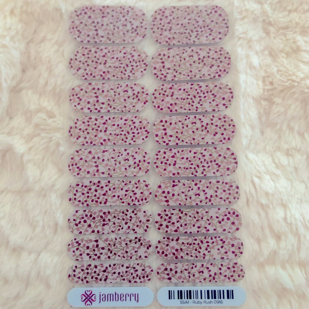FULL SHEET-Jamberry 'Ruby Rush' nail wrap